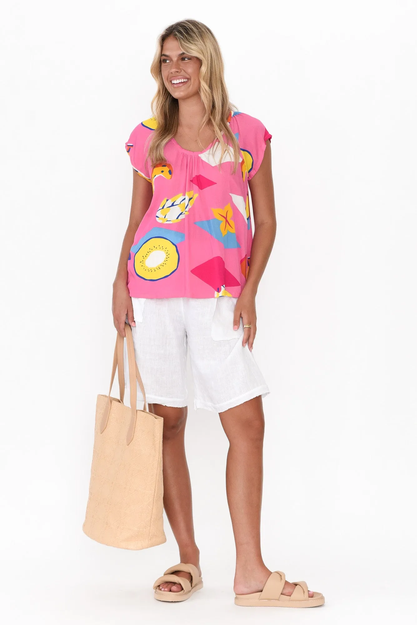 Aurora Pink Fruity Short Sleeve Top sold by Blue Bungalow product image thumbnail 2