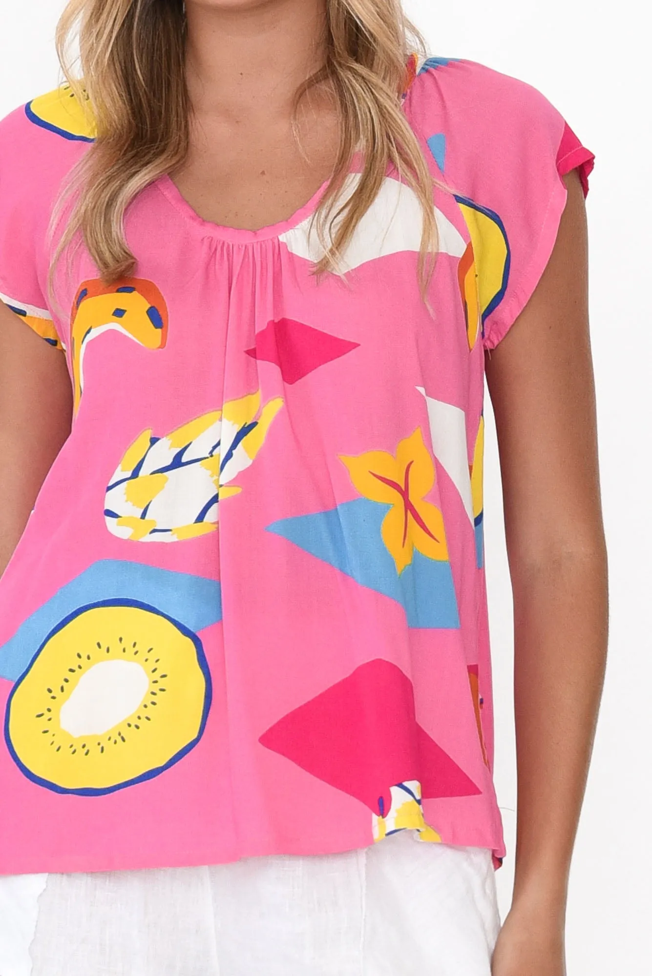 Aurora Pink Fruity Short Sleeve Top sold by Blue Bungalow product image thumbnail 5