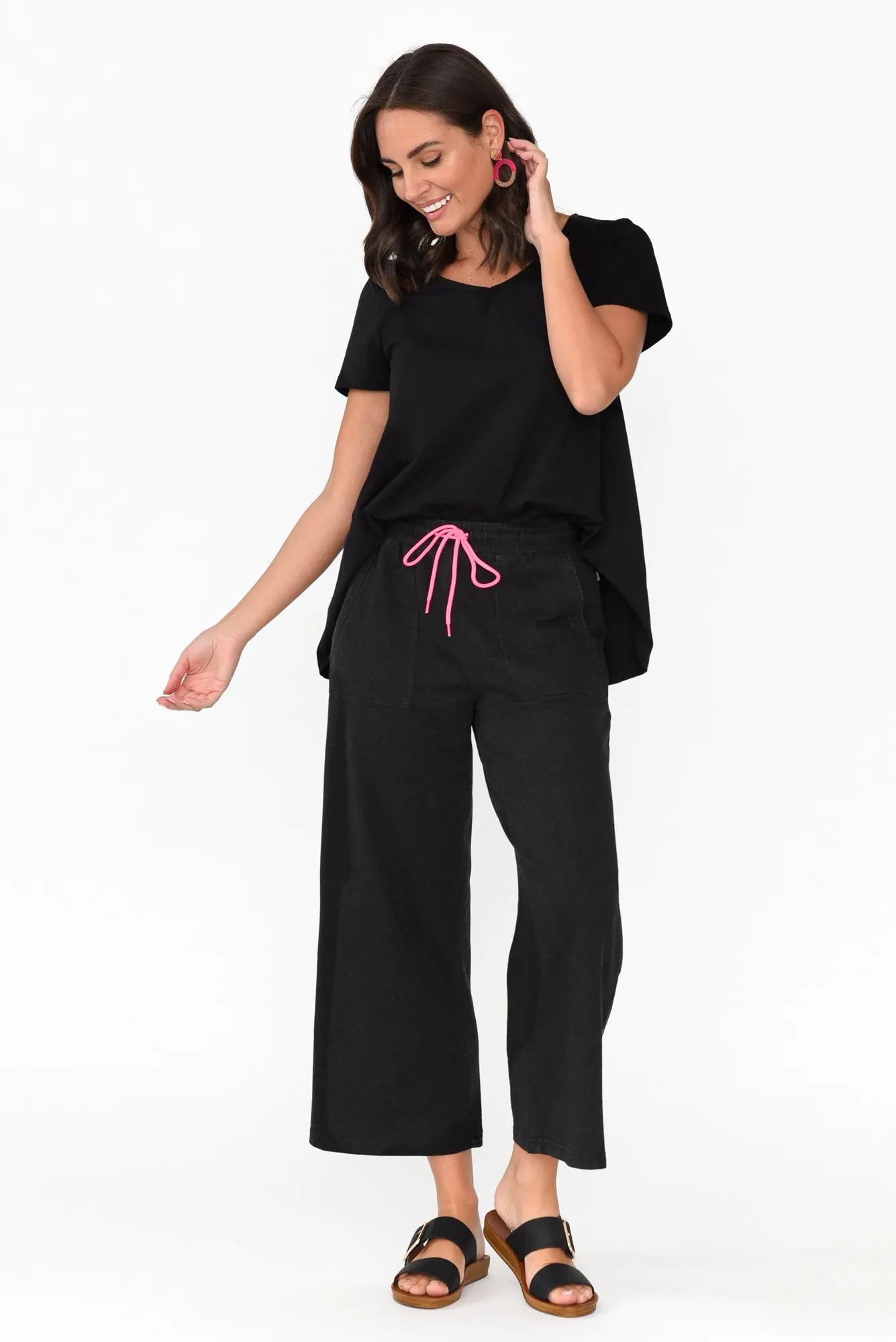Mariam Black Relaxed Track Pants sold by Blue Bungalow product image thumbnail 5