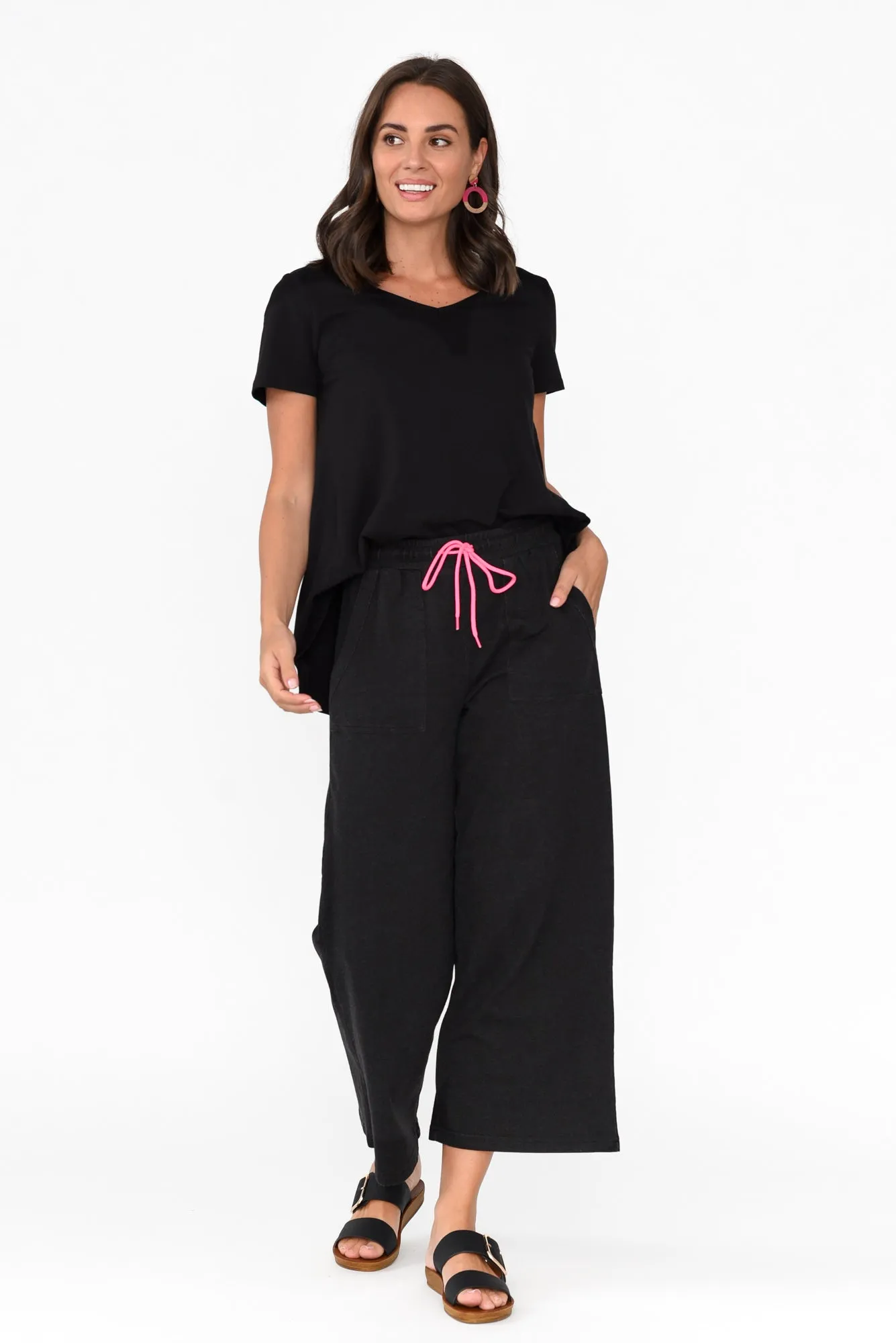 Mariam Black Relaxed Track Pants sold by Blue Bungalow product image thumbnail 2