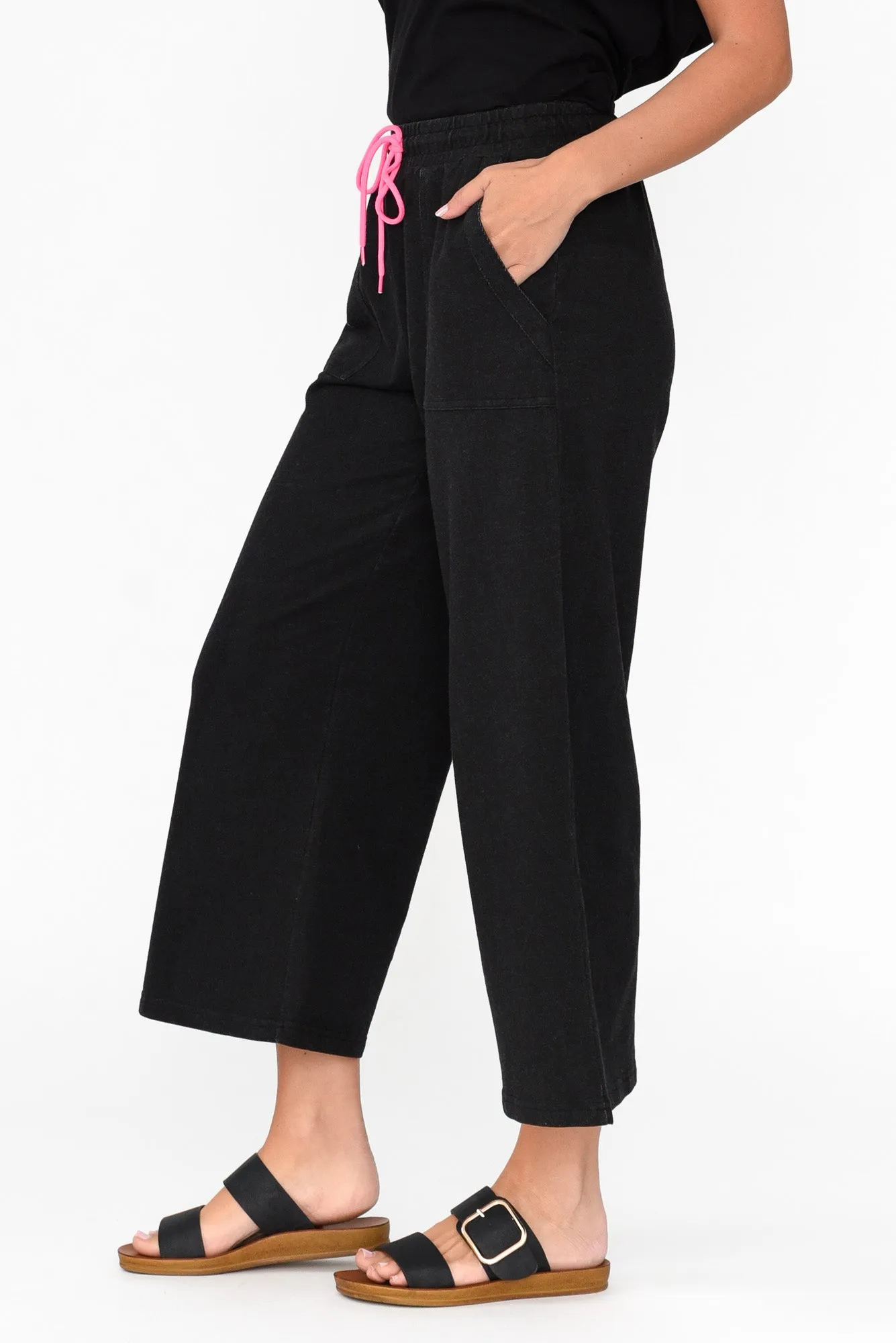Mariam Black Relaxed Track Pants sold by Blue Bungalow product image thumbnail 3