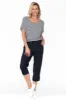 Marta Navy Cotton 3/4 Pants sold by Blue Bungalow