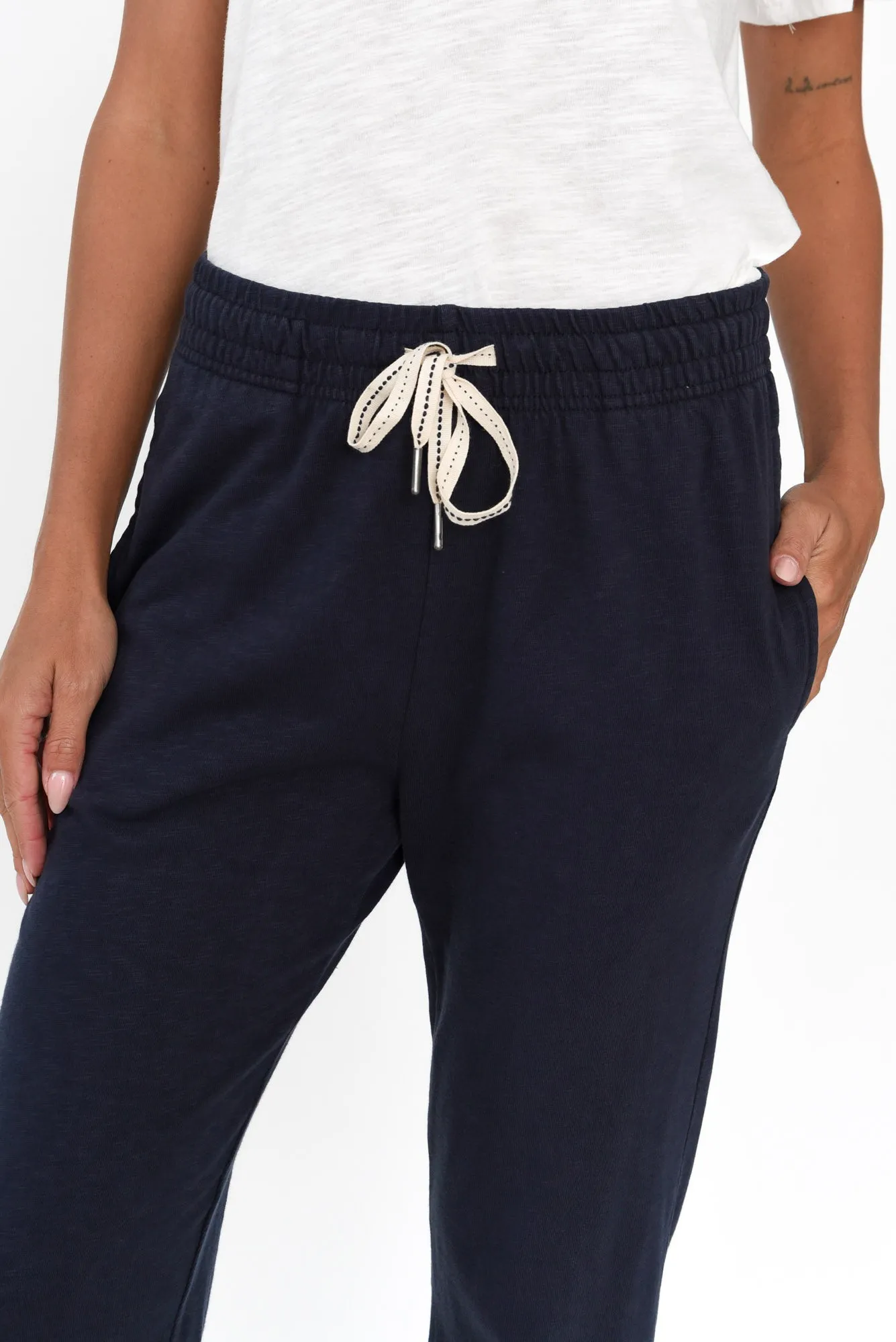 Fundamental Brunch Navy Cotton Sweatpants sold by Blue Bungalow product image thumbnail 4