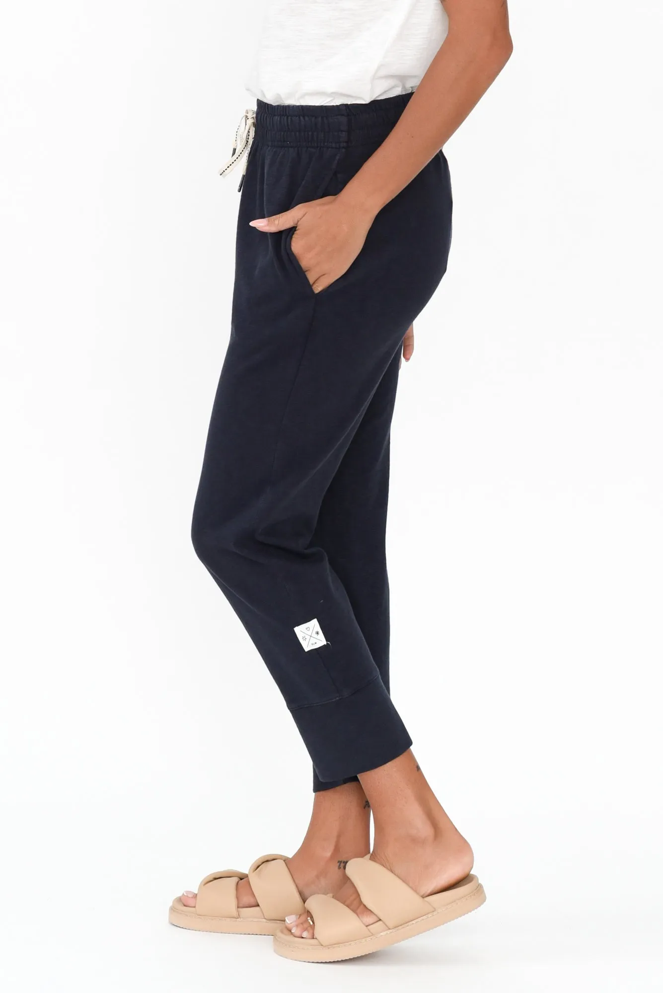 Fundamental Brunch Navy Cotton Sweatpants sold by Blue Bungalow product image thumbnail 5