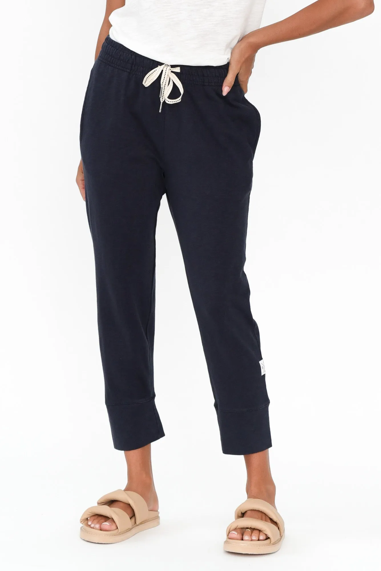 Fundamental Brunch Navy Cotton Sweatpants sold by Blue Bungalow product image thumbnail 2