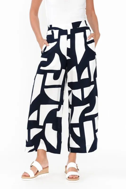 Dali Black Geo Lyocell Blend Pants sold by Blue Bungalow