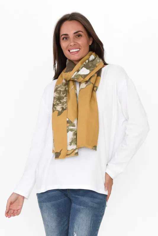 Keshina Mustard Garden Scarf sold by Blue Bungalow