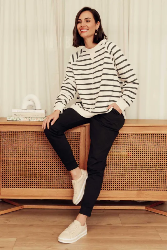 Lindsay Black Cotton Jogger Pants sold by Blue Bungalow