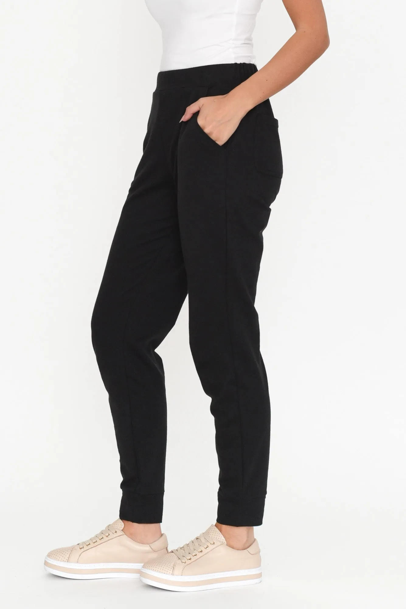 Lindsay Black Cotton Jogger Pants sold by Blue Bungalow product image thumbnail 4