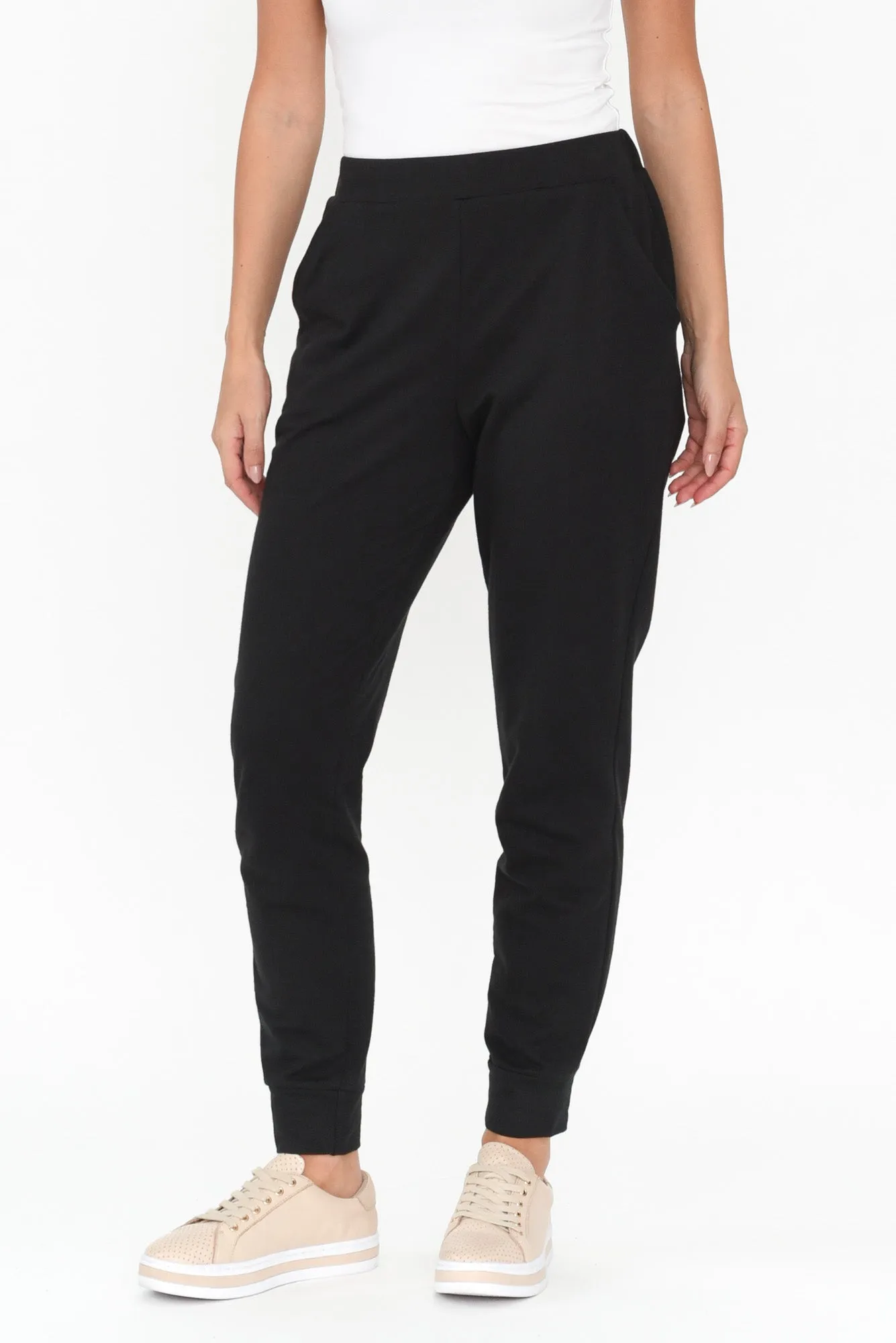 Lindsay Black Cotton Jogger Pants sold by Blue Bungalow product image thumbnail 2