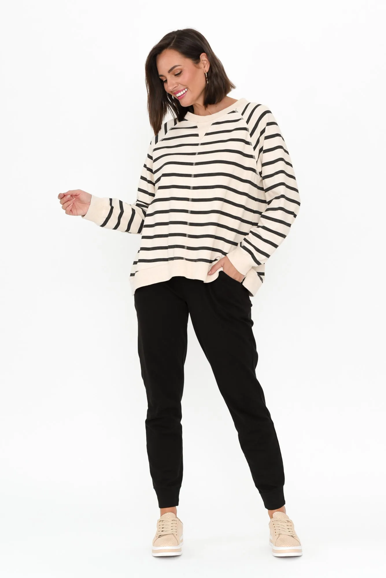 Lindsay Black Cotton Jogger Pants sold by Blue Bungalow product image thumbnail 3