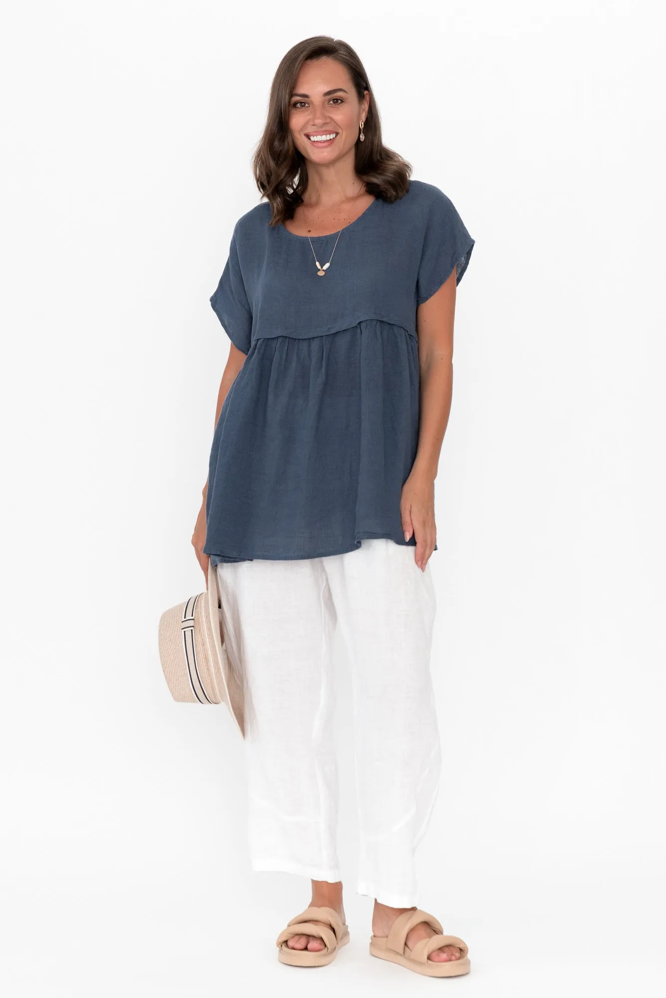Ataya White Linen Pants sold by Blue Bungalow product image thumbnail 3