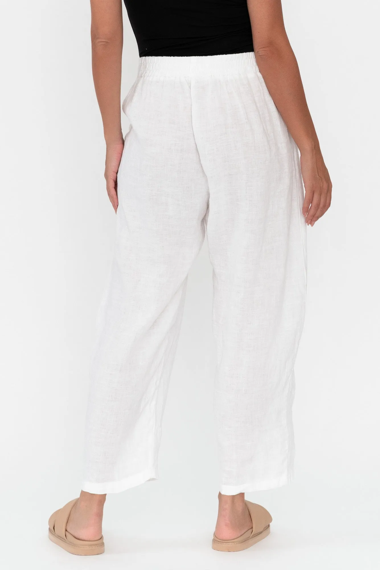 Ataya White Linen Pants sold by Blue Bungalow product image thumbnail 5