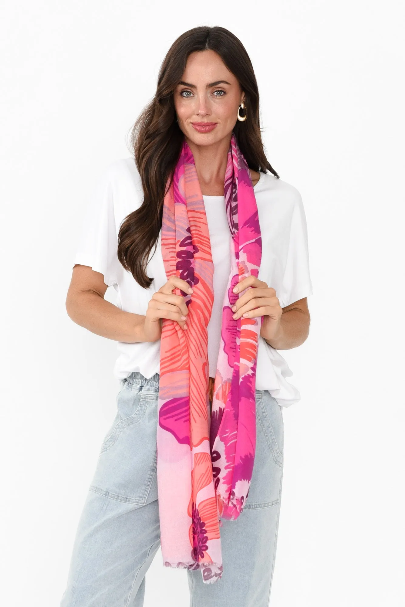 Vilanova Hot Pink Garden Scarf sold by Blue Bungalow product image thumbnail 2