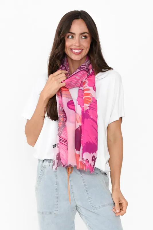 Vilanova Hot Pink Garden Scarf sold by Blue Bungalow