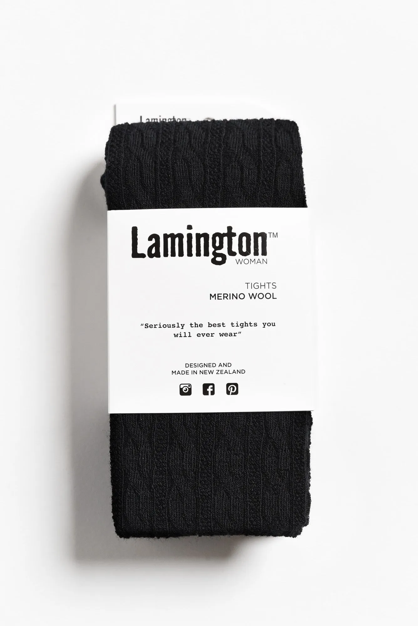 Black Merino Wool Cable Knit Tights sold by Blue Bungalow product image thumbnail 2