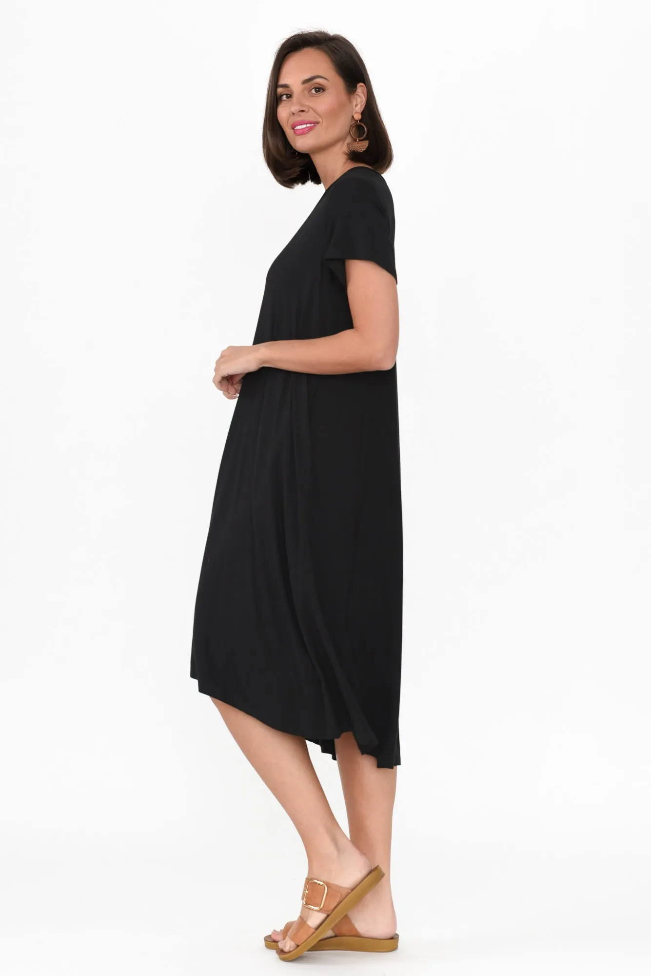 Tiffany Black Bamboo Tee Dress sold by Blue Bungalow product image thumbnail 3