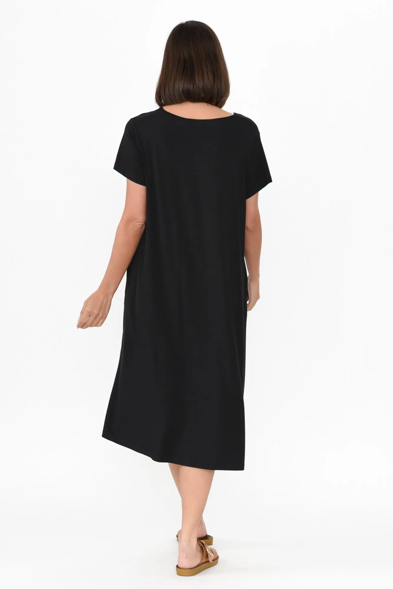 Tiffany Black Bamboo Tee Dress sold by Blue Bungalow product image thumbnail 4