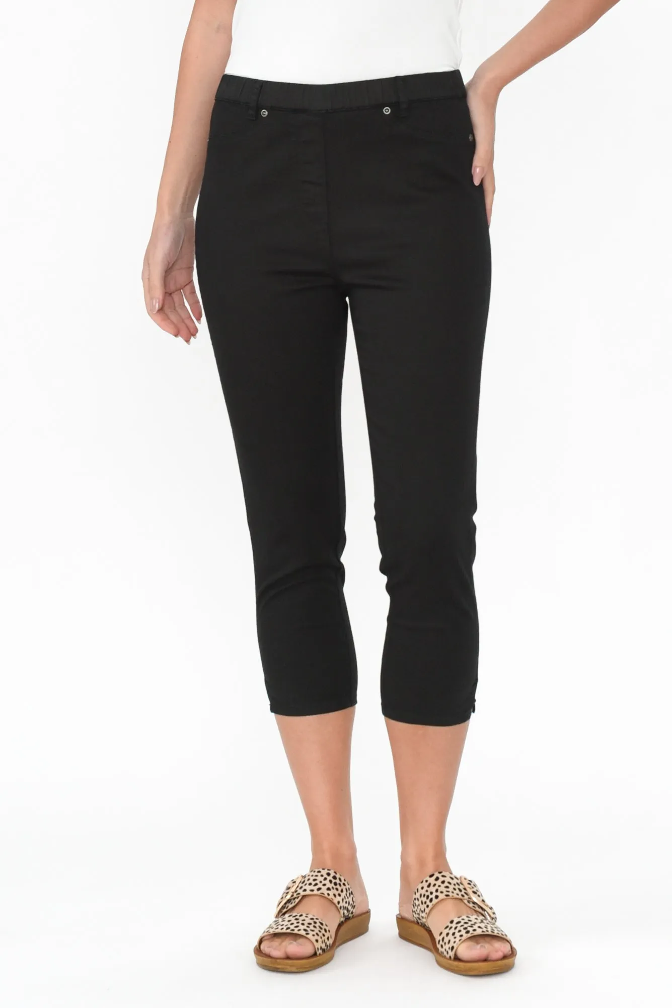 Reed Black Stretch Cotton Capri Pants sold by Blue Bungalow