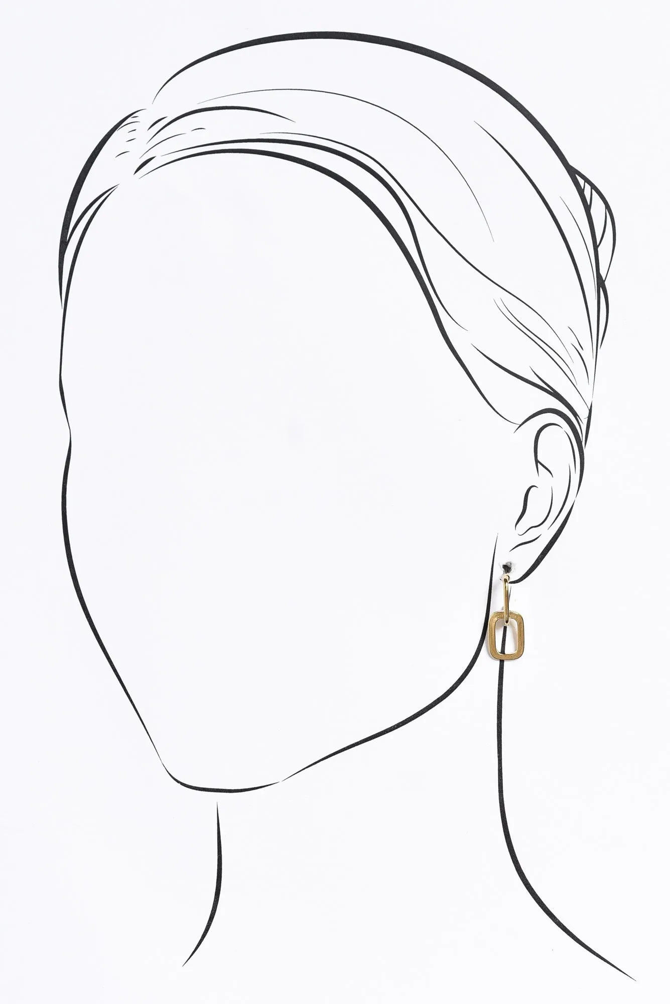 Jeanie Gold Rectangle Drop Earrings sold by Blue Bungalow product image thumbnail 2