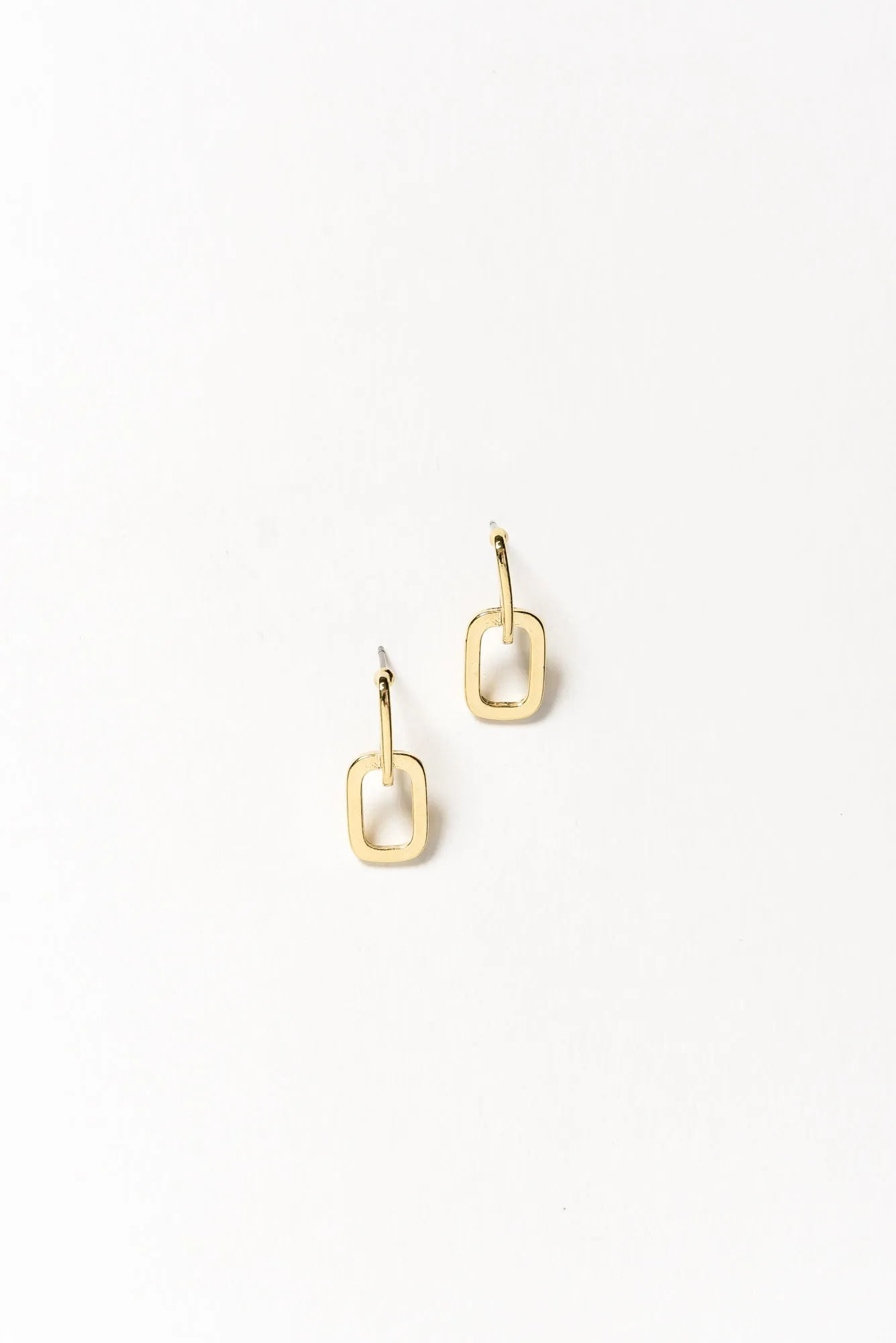 Jeanie Gold Rectangle Drop Earrings sold by Blue Bungalow