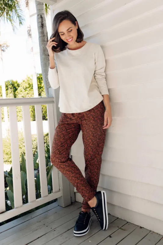 Jordan Rust Abstract Drawstring Pants sold by Blue Bungalow