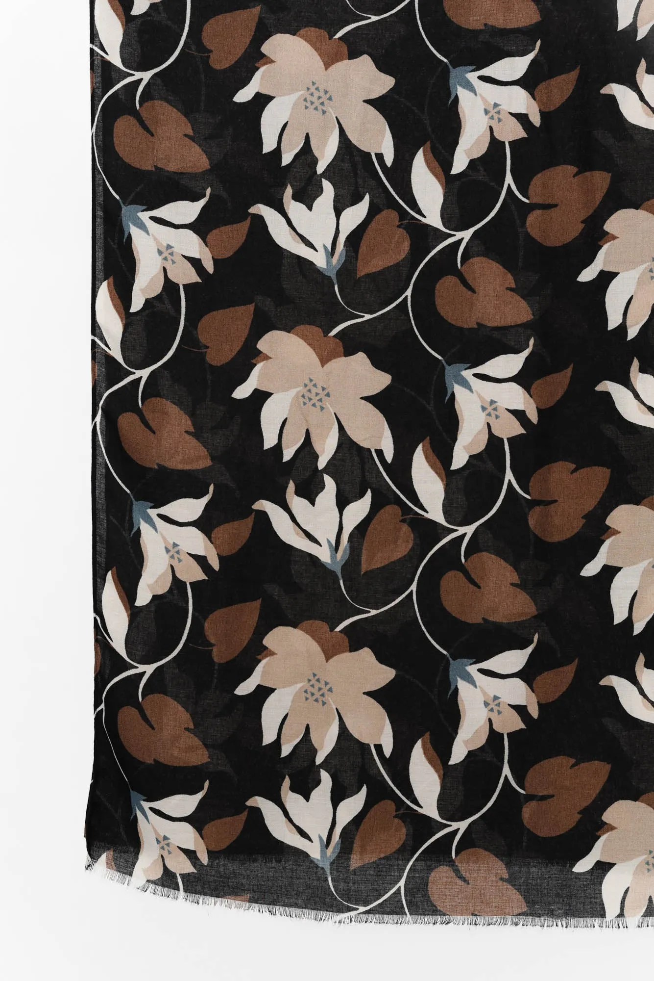 Daline Black Floral Scarf sold by Blue Bungalow product image thumbnail 3