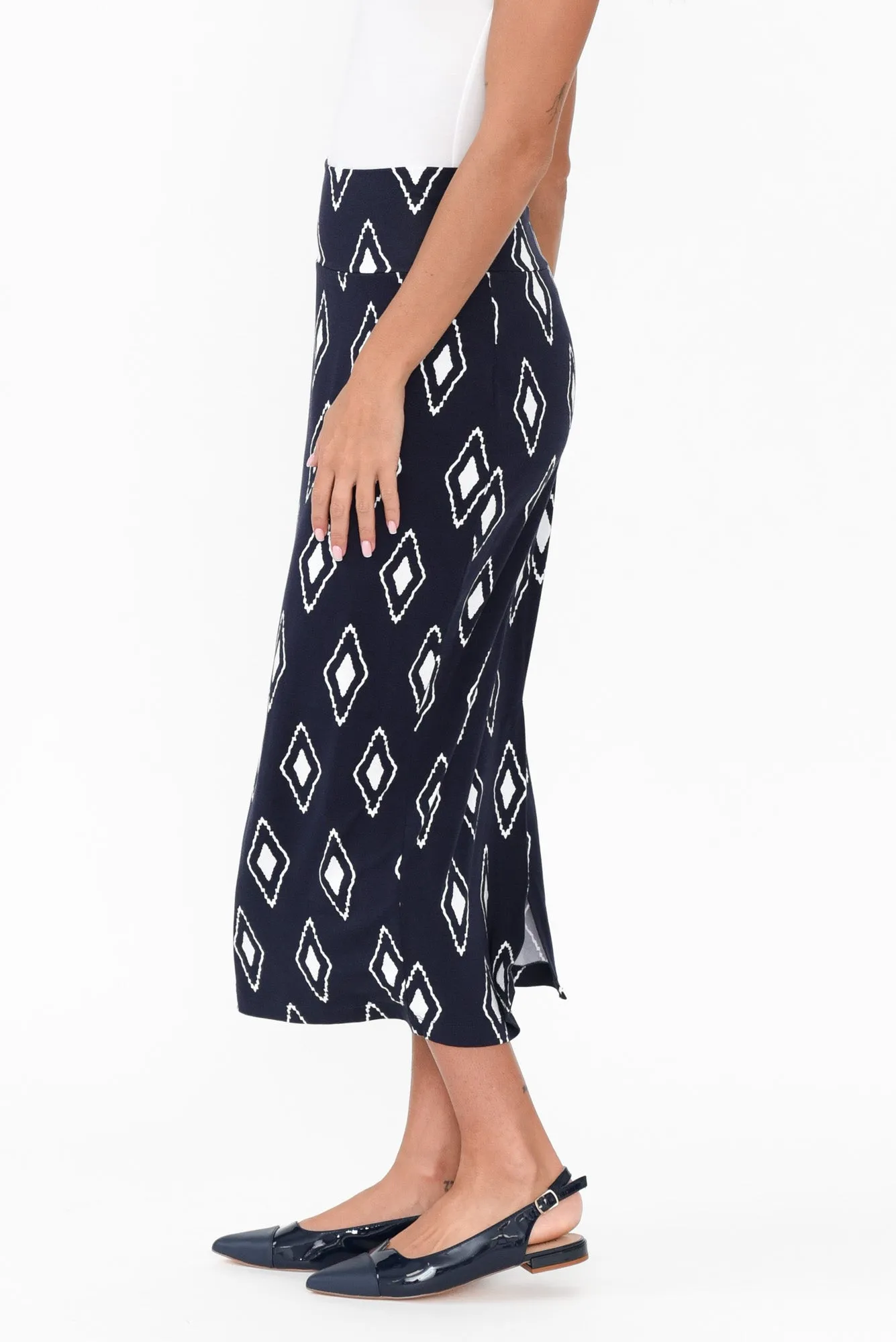 Navy Diamond Bamboo Maxi Tube Skirt sold by Blue Bungalow product image thumbnail 4