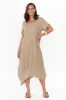 Calianna Taupe Linen Pocket Dress sold by Blue Bungalow