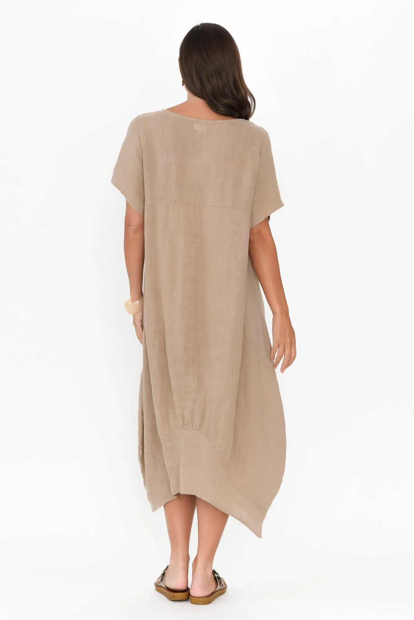 Calianna Taupe Linen Pocket Dress sold by Blue Bungalow product image thumbnail 4