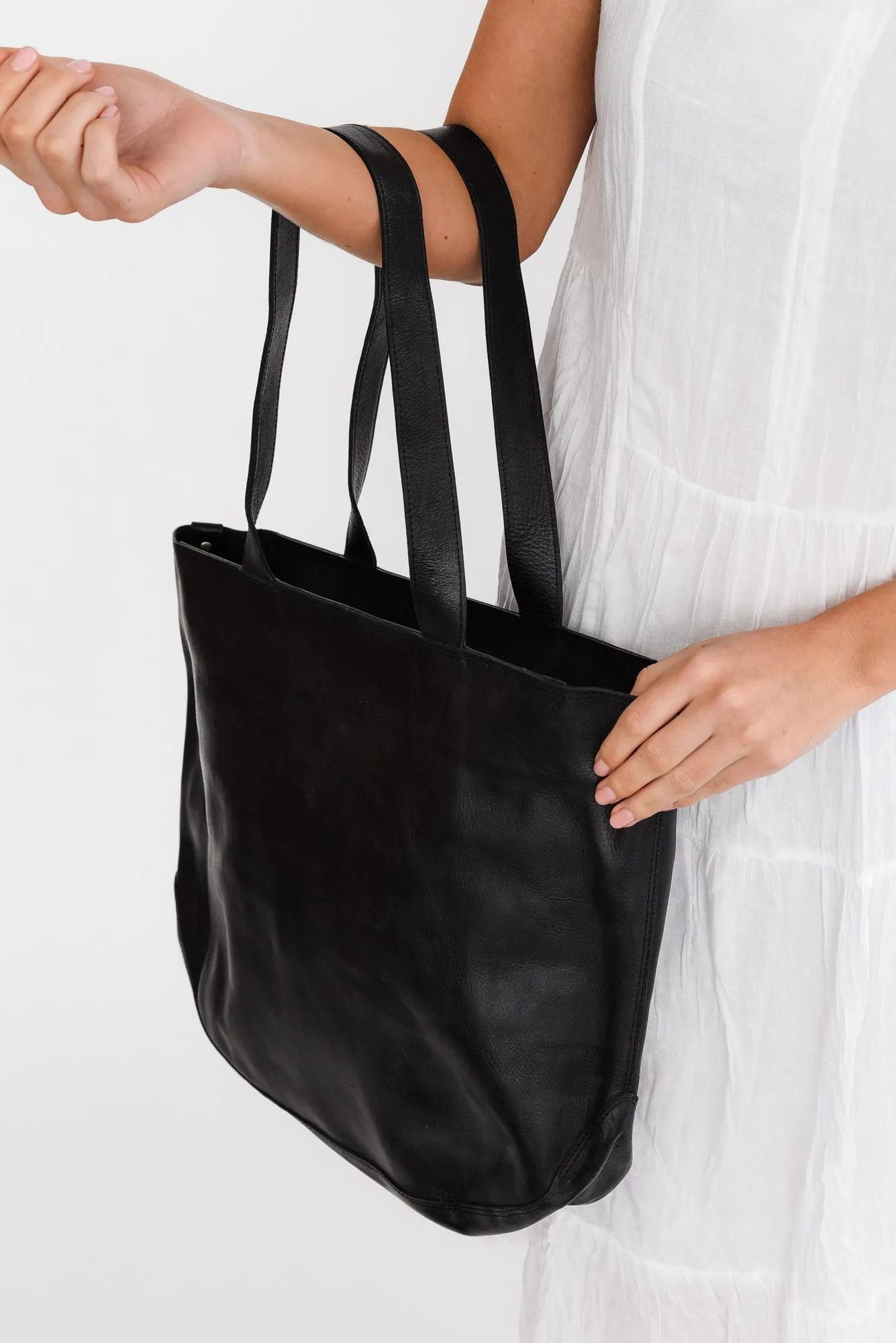 Fenna Black Leather Tote sold by Blue Bungalow product image thumbnail 5