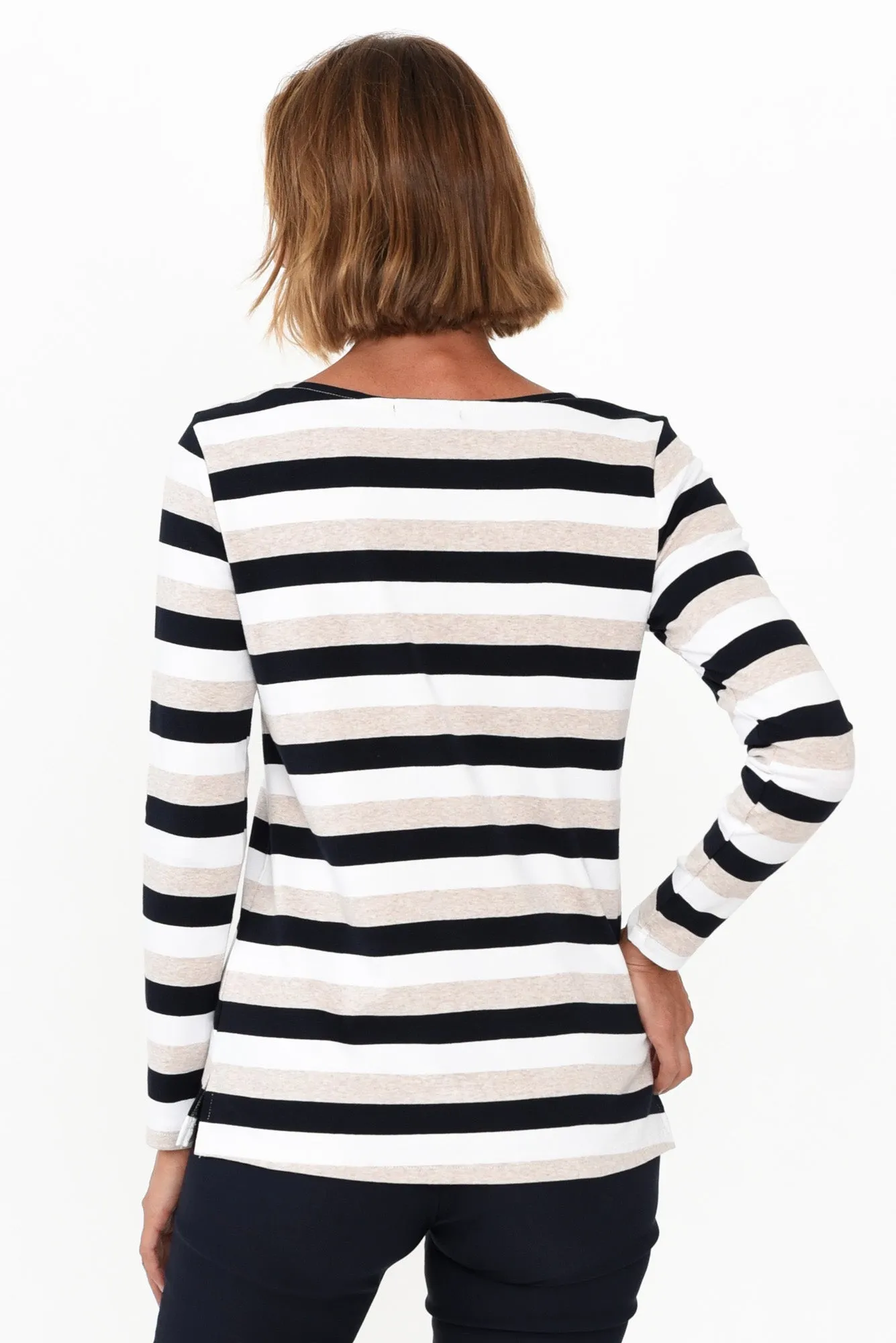 Letisha Beige Stripe Cotton Top sold by Blue Bungalow product image thumbnail 5