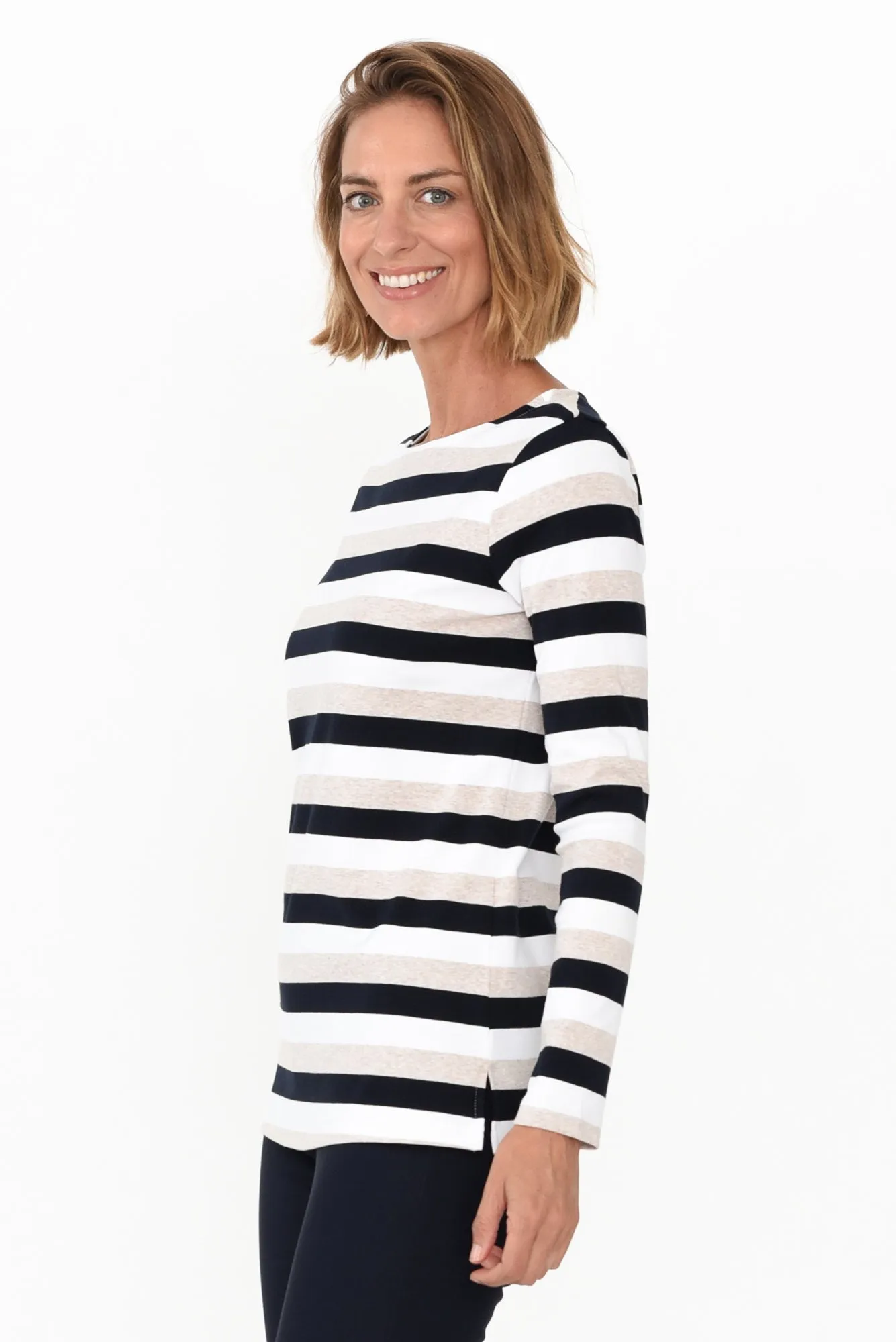 Letisha Beige Stripe Cotton Top sold by Blue Bungalow product image thumbnail 4