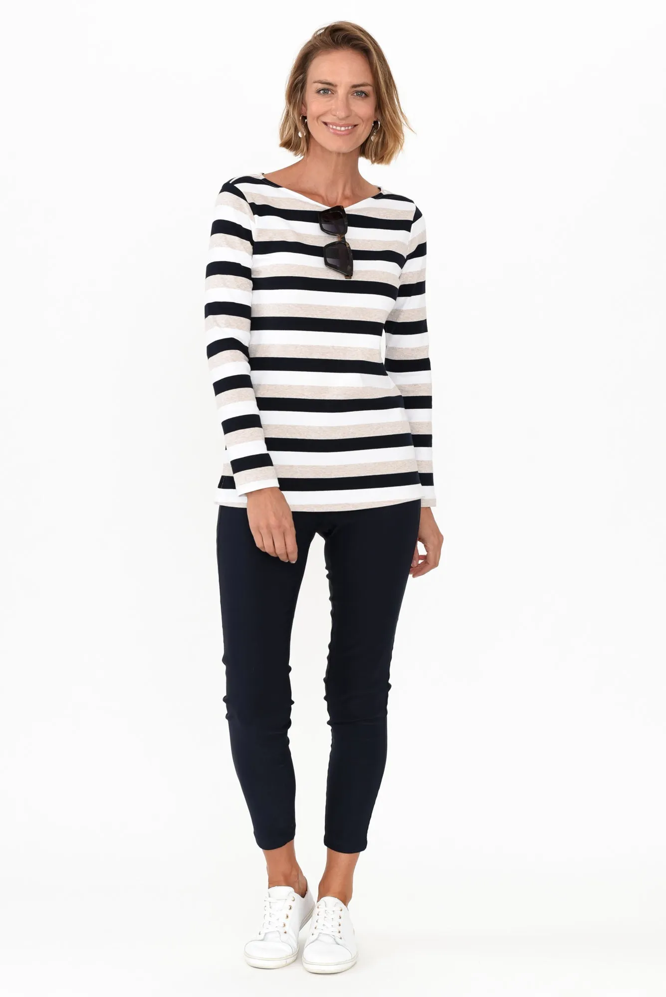 Letisha Beige Stripe Cotton Top sold by Blue Bungalow product image thumbnail 3