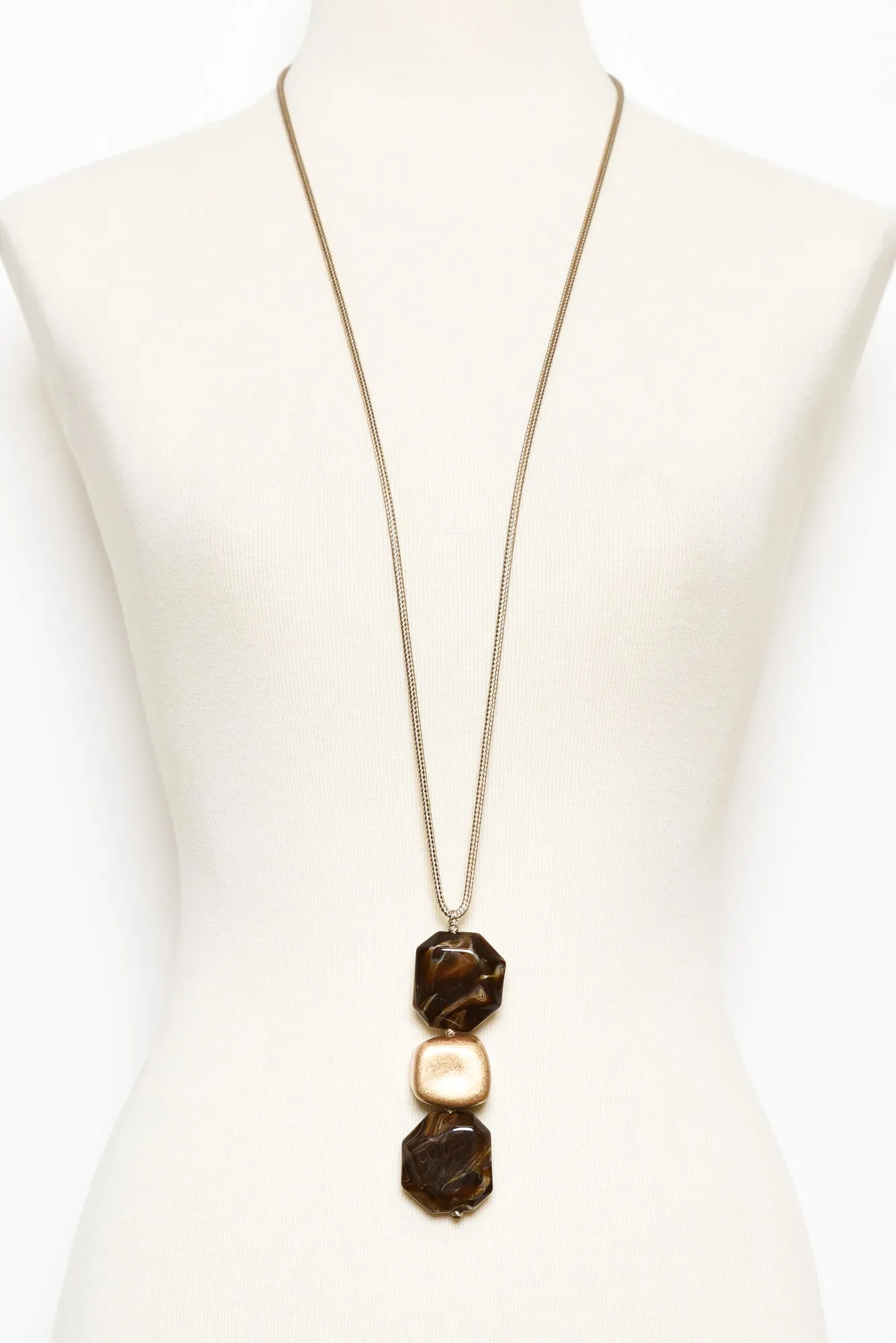 Everett Brown Beaded Pendant Necklace sold by Blue Bungalow product image thumbnail 2