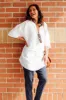 Holland White Linen V Neck Tunic sold by Blue Bungalow