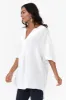 Holland White Linen V Neck Tunic sold by Blue Bungalow