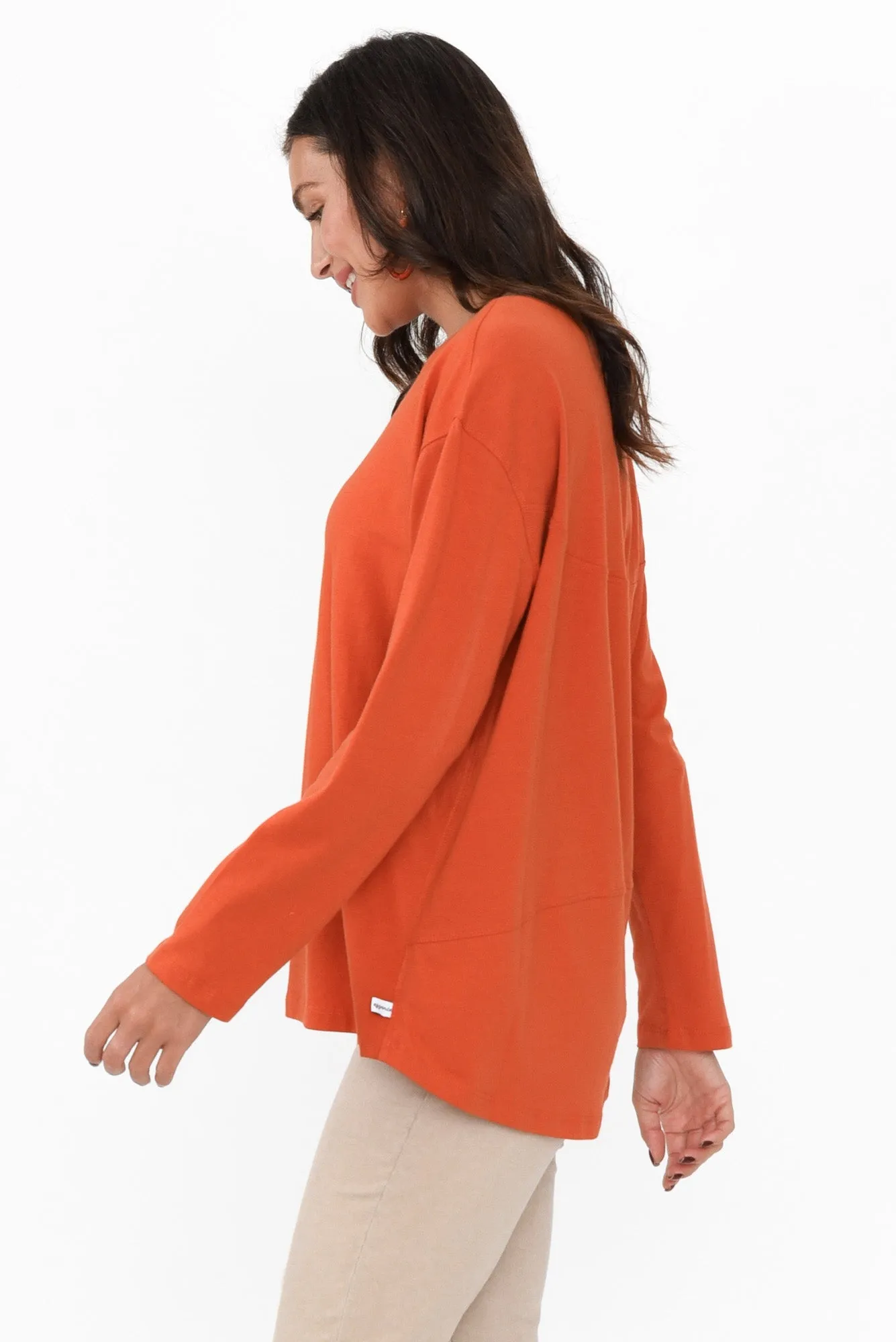 Moya Orange Cotton Hi Lo Top sold by Blue Bungalow product image thumbnail 4