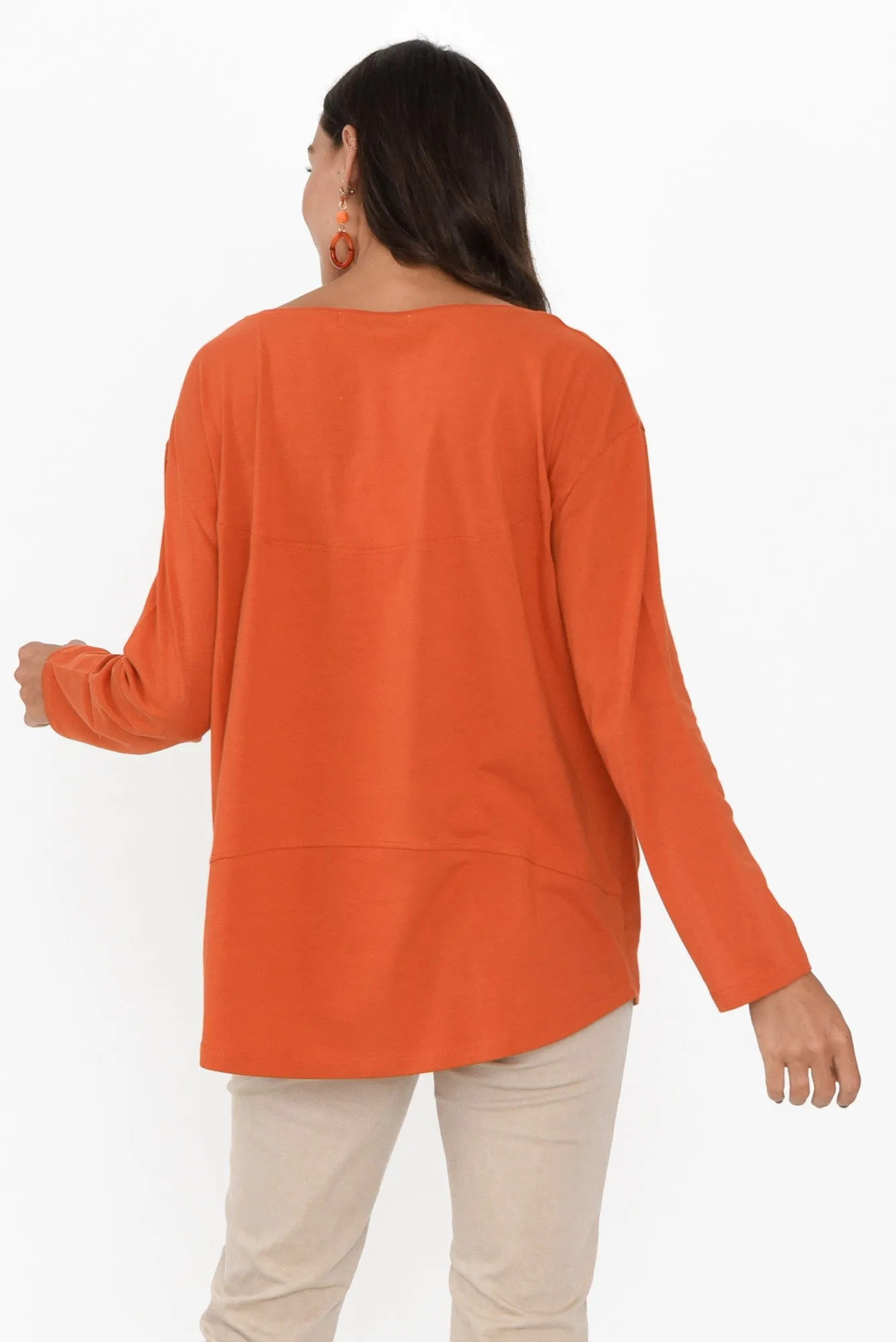 Moya Orange Cotton Hi Lo Top sold by Blue Bungalow product image thumbnail 5