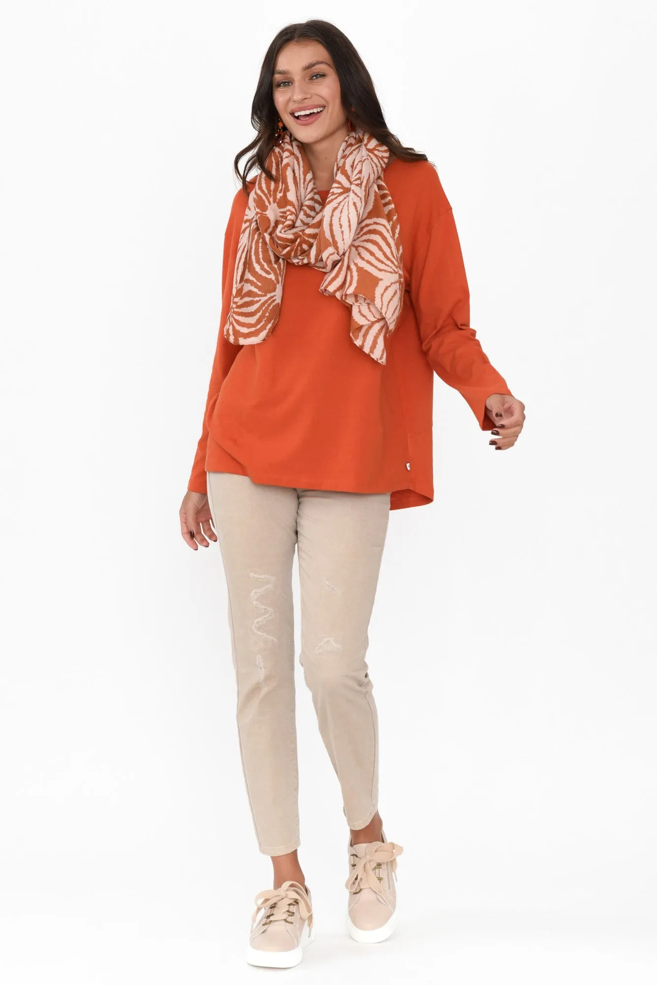 Moya Orange Cotton Hi Lo Top sold by Blue Bungalow product image thumbnail 3
