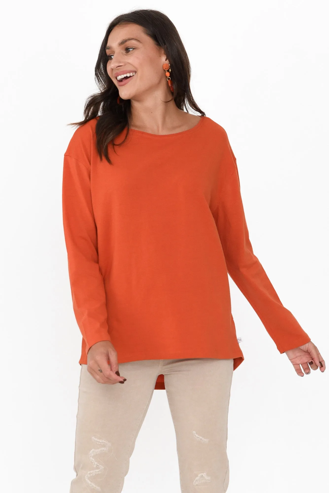 Moya Orange Cotton Hi Lo Top sold by Blue Bungalow product image thumbnail 2