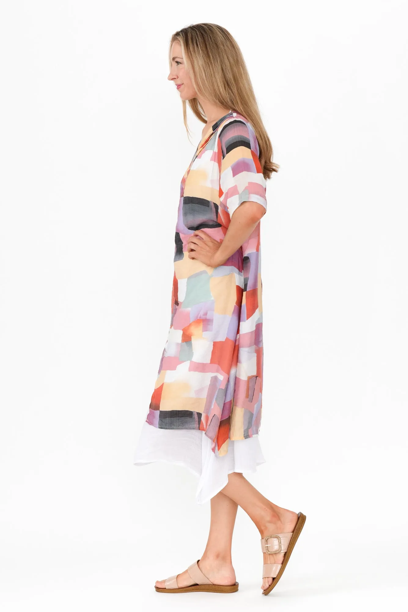 Nala Pink Geo Layers Dress sold by Blue Bungalow product image thumbnail 3