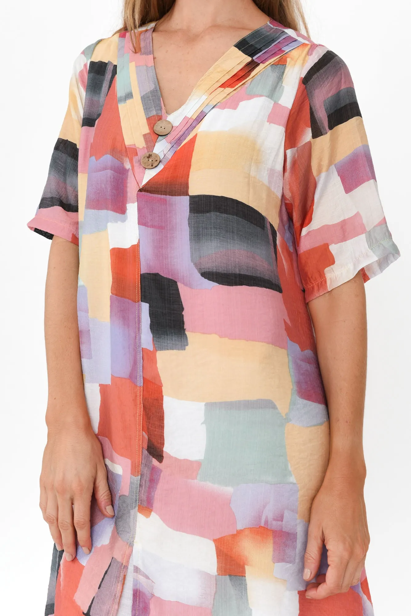 Nala Pink Geo Layers Dress sold by Blue Bungalow product image thumbnail 5