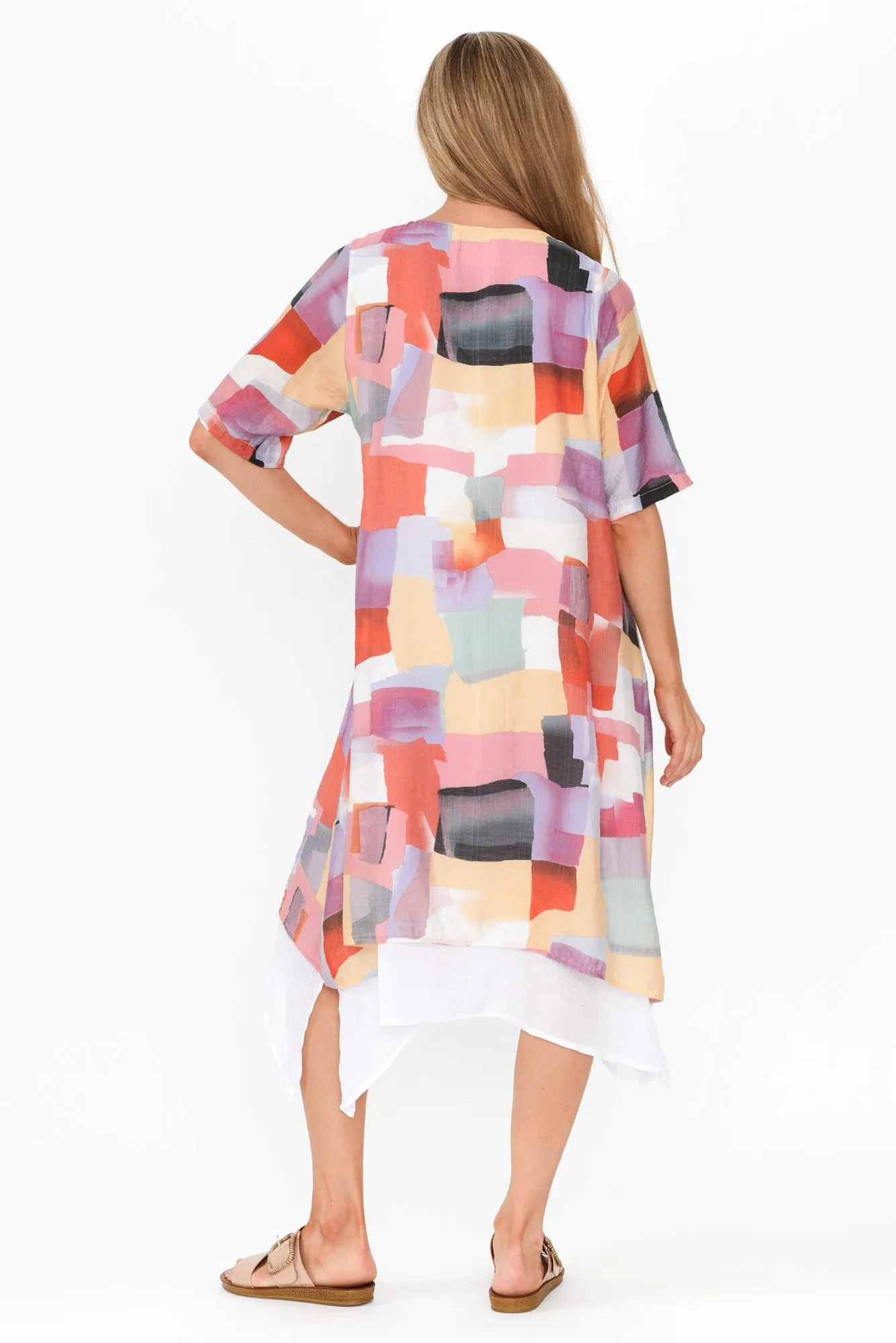 Nala Pink Geo Layers Dress sold by Blue Bungalow product image thumbnail 4
