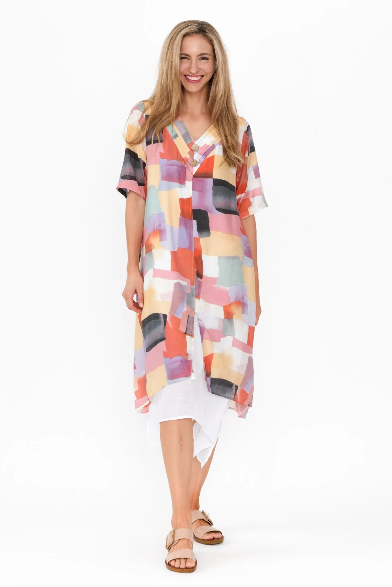 Nala Pink Geo Layers Dress sold by Blue Bungalow product image thumbnail 2