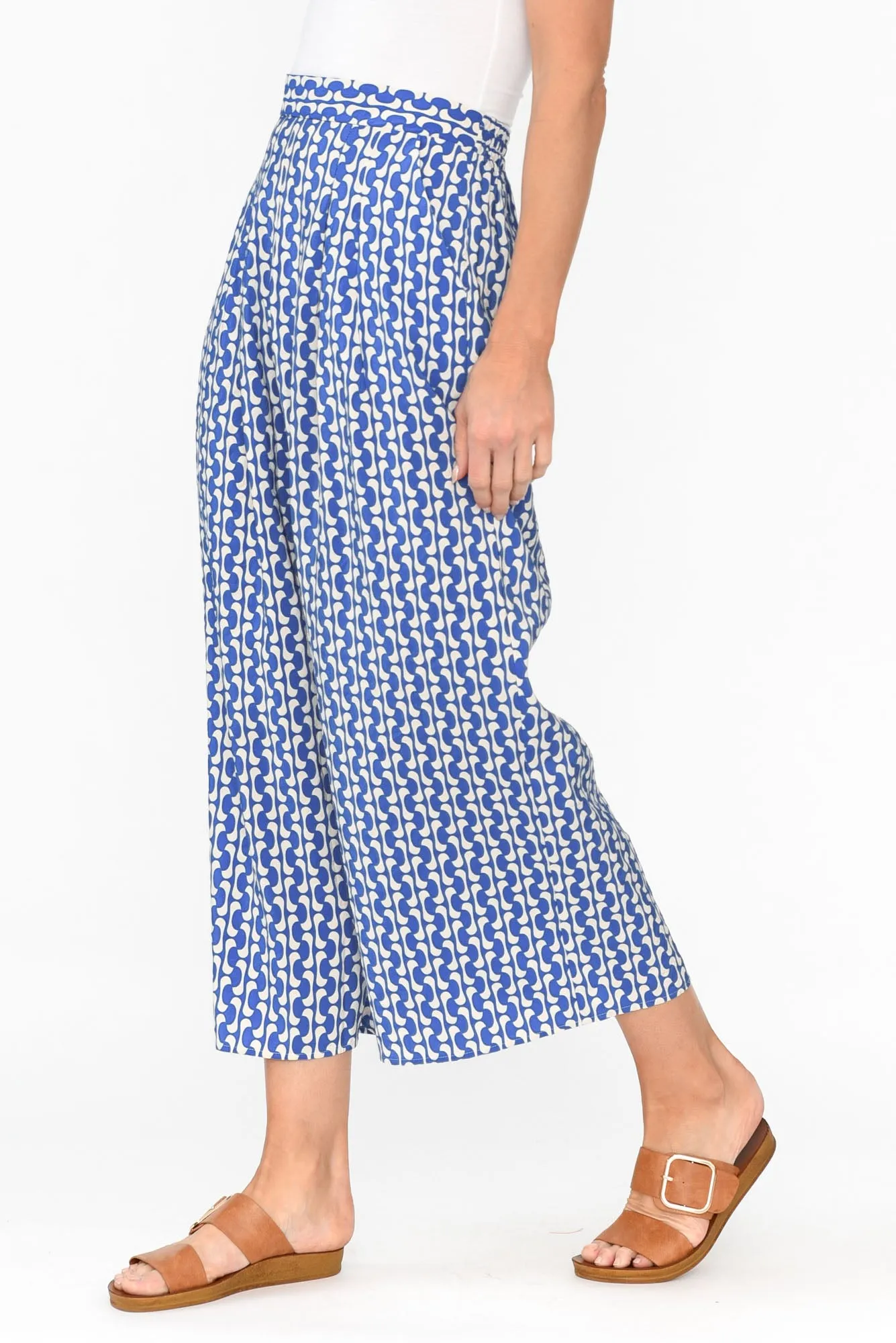 Orella Blue Geo Wide Leg Pants sold by Blue Bungalow product image thumbnail 4