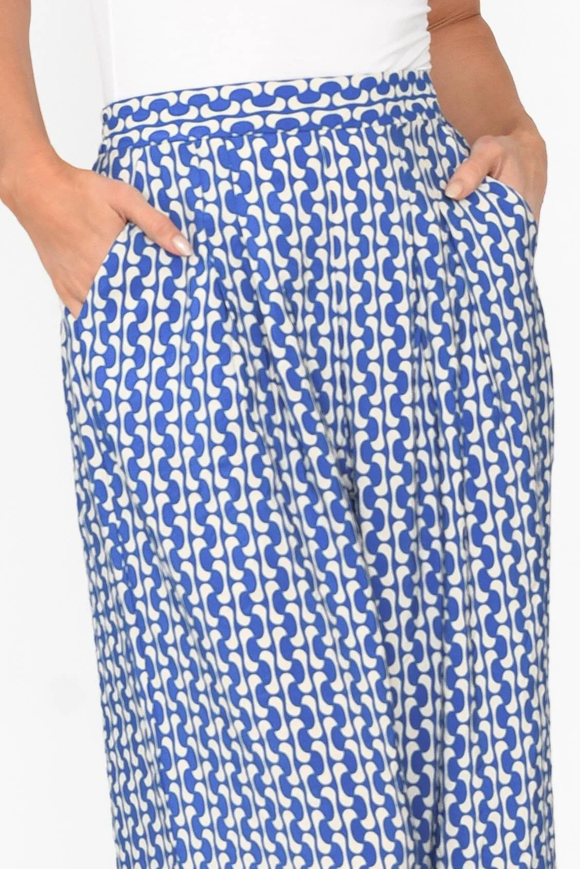 Orella Blue Geo Wide Leg Pants sold by Blue Bungalow product image thumbnail 3