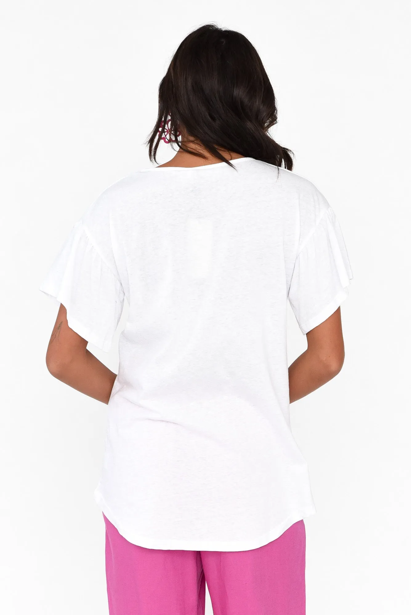 Alessia White Cotton Blend Frill Top sold by Blue Bungalow product image thumbnail 4