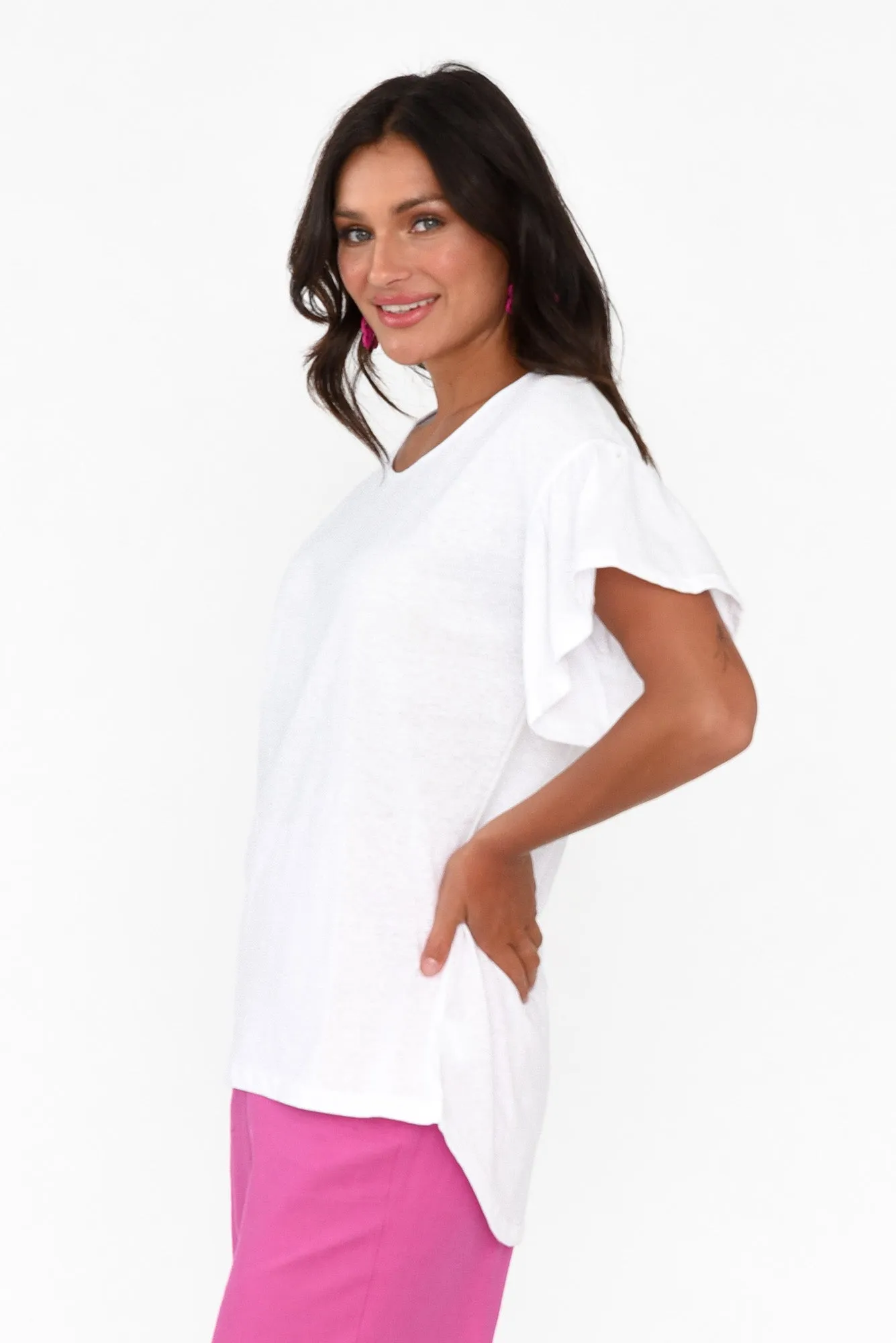 Alessia White Cotton Blend Frill Top sold by Blue Bungalow product image thumbnail 3
