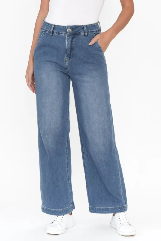 Izzy Light Blue Wide Leg Jeans sold by Blue Bungalow